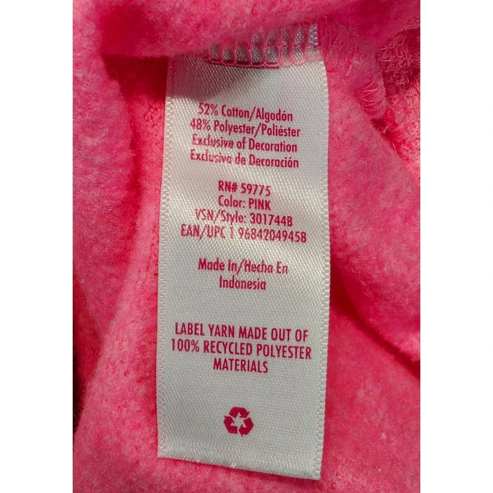 Justice Sport Girls Pink Glitter Rainbow Cropped Hoodie Sweatshirt XS 5/6